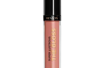 Revlon Super Lustrous Lip Gloss, Non-Sticky, Hydrating, High Shine Finish, 215 Super Natural, 0.13 oz