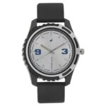 Fastrack Bare Basics Quartz Analog Silver Dial Black Plastic Strap Watch for Guys – NS3114PP02