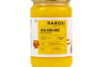 BAROSI A2 Desi Cow Ghee 750ML | Traditional Bilona Method | Curd Churned Danedar Ghee | Lab Tested | Grass-Fed Desi Cow | Pure, Natural, Aromatic | Shudh Cow Ghee | Glass Jar(750ml)