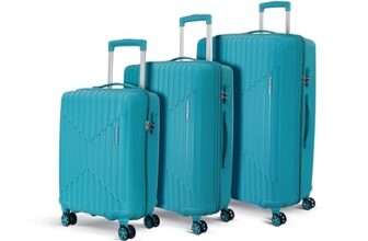KAMILIANT by American Tourister Savvy|Trolley Bag Set of 3 (55+70+80 cms) for Travel| Hard Case Polypropylene (PP) Suitcase|360° 8-Wheel Spinner Luggage Trolley|Combination Lock|Sea Blue