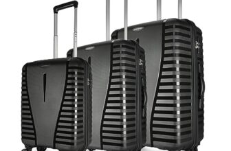 Aristocrat Airpro Set of 3 (Cabin+Medium+Large) Trolley Bags, Jet Black