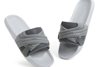 CHUPPS Vertex Men’s Casual Sliders & Flip-Flops | Comfortable Flip Flop Slippers with FOAM6 6mm Foam Upper| Powergrip Footbed for Superior Cushioning & Support |Stylish Footwear for Men Grey