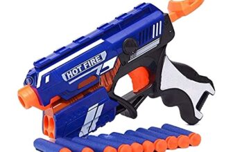 Pieno Storm Hot Fire Soft Bullet Gun Toy with 10 Safe Soft Foam Bullets, Fun Target Shooting Battle Fight Game for Kids Boys
