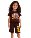 Ninos Dreams Girls Cotton Half Sleeves Chhota Bheem Printed Tshirt & Shorts Set/Summer Clothing Set/Night Suit