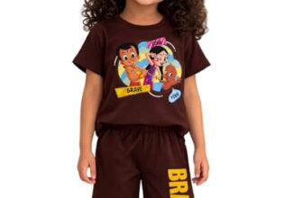 Ninos Dreams Girls Cotton Half Sleeves Chhota Bheem Printed Tshirt & Shorts Set/Summer Clothing Set/Night Suit