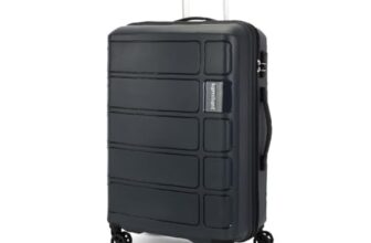Kamiliant by American Tourister Medium Harrier Edge 8W 68 Cms Check-in (PP) Hard Sided 8 Wheels Spinner Luggage/Suitcase/Trolley Bag (Iron Grey) (Double Wheel)