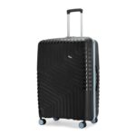 LAttitude By Provogue Core Medium Check-in Suitcase 65cm 24 inch Polypropylene Hard Trolley Bag, 8 Spinner Wheels, Recessed Number Lock, Lightweight Luggage for Men & Women Midnight Black/Arctic Blue