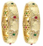 NMII Traditional Gold Plated Metal Bangles Kada Set For Women & Girls With Zircon Diamond Stone | Women’s Bangles | Premium Kada Set For Wedding, Party, Occasions Fashion Jewelry- (MAH129-2.4)