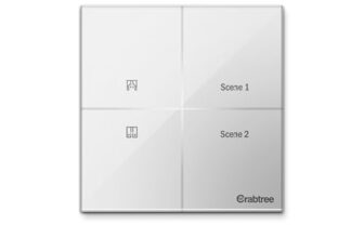 Havells Crabtree iSense Smart Monoblock Touch Panel with 1 Curtain Controller & 2 Scene(White) I Compatible with 2M Gang Box I Mesh connectivity I Compatible with Alexa, Google Home