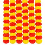 Upyog Artificial Marigold Flower Garland Strings Diwali Hanging Toran 5 Pcs | Ideal Festival Backdrop Setup Festive Decoration For Door & Wall Hanging Strings, Wedding Decor Reusable Genda Phool Garland