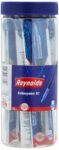 Reynolds R7 8 BLUE 2 BLACK RollerBall Pens| Roller PEN WITH COMFORTABLE GRIP | BLUE ROLLER BALL PENS FOR WRITING | PEN FOR PROFESSIONALS | 0.7 mm TIP SIZE