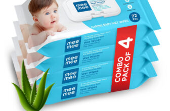 MeeMee Soft Cleansing Baby Wet wipes with Lid | Aloe vera -Pack of 4(288 Wipes)