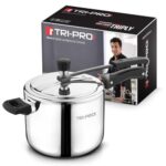 TriPro Triply Stainless Steel 5 Litres Inner Lid Pressure Cooker, Bakelite Safe Grip Handle, Healthy Cooking, Even and Faster Heat Distribution, Easy to Clean – Induction and Gas Stove Ready