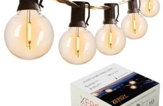 XERGY Outdoor String Lights Waterproof 25 Feet G40 Globe Lights with 25 Edison Break Proof Bulbs, Bulb Hanging Light for Terrace Balcony Garden Backyard Party Decor Diwali Home Decoration