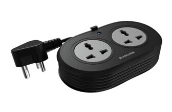 Anchor by Panasonic 2 Universal Socket Extension Board, 6A Spike Guard with 1.2-Meter Heavy Duty Cord for Home and Office Usage, 2 Way Power Strip with LED Indicator, Matt Finish