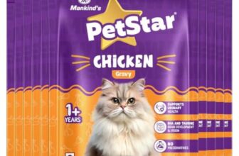 Mankind PetStar Chicken Gravy Wet Cat Food for Adult Cats (1+ Years) | DHA & Taurine Support | 85 g Pouch, Pack of 10