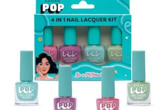 SUGAR POP 4 in 1 Nail Lacquer Kit | Chip-resistant formula & Glossy Flinsh | Nail Polish Set – 04 Pastel Paradise