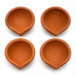 Shreeji Creations Clay Diya|Traditional Clay Diya|Pack of 4