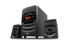 PHILIPS Audio MMS2625B 2.1 Channel, 31 W, Bluetooth Connectivity, Wired Multimedia Computer Speaker, FM, USB, Audio in Speakers, 15mm Subwoofer, Wide Compatibility – MP3 Player, TV, PC (Black)