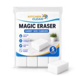 Kitchen Clean Magic Eraser Cuboids Sponges Pack of 5 | Chemical-Free Multipurpose Magic Sponge | Switch Boards, Taps, Wall Stain Remover | Glass, Shoes & Sneakers Cleaning Sponge