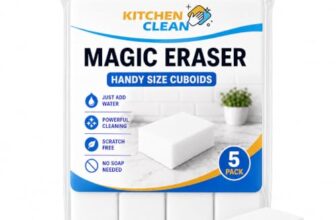 Kitchen Clean Magic Eraser Cuboids Sponges Pack of 5 | Chemical-Free Multipurpose Magic Sponge | Switch Boards, Taps, Wall Stain Remover | Glass, Shoes & Sneakers Cleaning Sponge