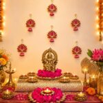BENAVJI Presents Handmade MDF Wood Lotus Hangings Jhumki Style for Diwali Home Decor Temples Mandir Pooja Rooms All Festival Decorations Pink Color Lotus Pack of 6
