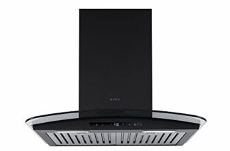 Elica 60cm 2500 Motor RPM iSMART 5 STAR Performance BLDC Kitchen Chimney with Inverter Technology and 15 Years Warranty | iSMART GLACE TRIM BF LTW 60 NERO