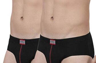 ONE8 by Virat Kohli Men’s Solid Brief (Pack of 2) (101- Black_Small)