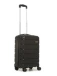 Teakwood Leathers Unisex Trolley Bag, Hard Cabin Trolley Small, 55 CM Polypropylene Trolley Bag for Travel, Lock System 360° 8 Rotating Wheel (S, Black)