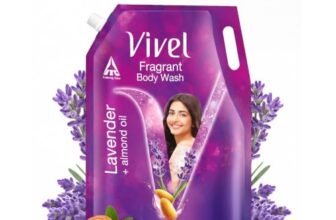 Vivel Fragrant Body Wash, Lavender & Almond Oil Shower Gel, 1300ml Supersaver XL Refill Pouch, Moisturizing Bodywash, Soft & Smooth Skin, Effective Cleansing, For Women & Men