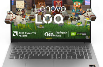 Lenovo LOQ Essential AMD Ryzen 5 Hexa Core 7535HS – (16 GB/512 GB SSD/Windows 11 Home/6 GB Graphics/NVIDIA GeForce RTX 3050) LOQ 15ARP10E Gaming Laptop(15.6 inch, Luna Grey, 1.8 kg, With MS Office)