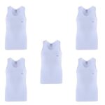 Euro Boy’s Regular Solid (Pack of 5) Jr Micra Vest Round Neck_White_8-9 Years