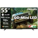 PHILIPS 138 cm (55 inches) 4K Ultra HD QLED Smart QD-Mini LED Google TV 55MLED610/94