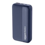 Amazon Basics 20000 mAh Power Bank | 22.5W Fast Charging | Dual Output & Input | Charge 3 Devices Simultaneously | for Smartphones, TWS Earbuds, Speakers, Tablets (Dark Blue), Micro USB Input