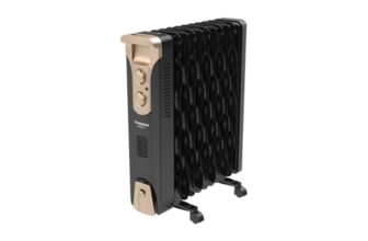 Crompton 13 Fin Insta Ferver wave Fin OFR (Oil Filled Radiator)|Room Heater|2900 W|3 Heat Settings & PTC Fan Heater|Comfortable Breathing|360° Heating (Black)|2yrs warranty|Black & Copper