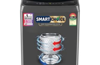 LG 7 Kg 5 Star Smart Inverter Technology Fully Automatic Top Load Washing Machine (T70VBMB1Z, Auto Prewash, Turbodrum, Stainless Steel drum, LED Display, Smart Diagnosis Middle Black)