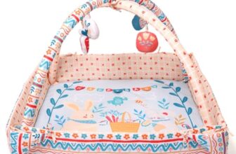 TIDY SLEEP Baby Play Gym | Activity Play Gym with 4 Detachable Toys, | Foldable & Travel-Friendly (Happy Baby), Multicolor, 1 Count