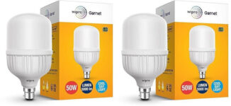 Wipro 50 W Basic Standard B22 LED Bulb(White, Pack of 2)