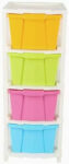HUMBLE KART 4 Compartments Plastic Chest of Drawers(Multicolor)
