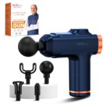 AGEasy (Max Group) Relief Compact Massage Gun with 1-Year Warranty | 6 Speed Levels, 4 Massage Heads | USB Type-C Rechargeable Handheld Massager | Full Body Pain Relief Muscle Massage Machine for Men & Women (Blue)