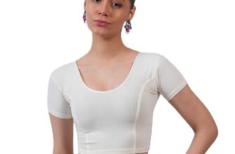 Bonjour Women’s Short Sleeve Stretchable Readymade Saree Blouse for Festive, Wedding Comfortable Fit