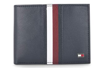 Tommy Hilfiger Men’s Passcase Wallet Rane – Navy | 2 Compartments | 10 Cards Slots | Stylish Men’s Leather Wallet