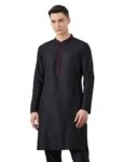 Amazon Brand – Symbol Men’s Blend Regular Solid Rayon Kurta (SY-A22-MNA-ETK-01_Black