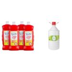 Amazon Brand – Presto! Bathroom Cleaner | Lemon | 4 Litre | 1 L x 4 Packs | Suitable For Bathroom Floors, Slabs, Wall Tiles, Sinks, Basins, Stainless Steel Taps, Shower Heads & Phenyl Floor Cleaner