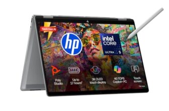 HP OmniBook X Flip OLED Intel Core Ultra 5 226V, 40 Tops (16GB LPDDR5x,1TB SSD) 3K, Touch, 120hz, 14”/35.6cm, Intel ARC Graphic,Win11, Office24, Meteor Silver, 1.38kg, fm0099TU,Pen, 2 in 1 AI Laptop