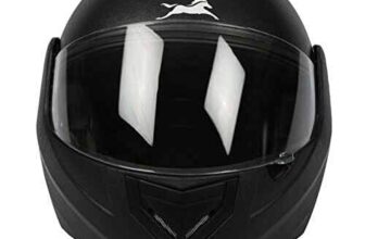 TVS Full Face Motorbike Helmet, ISI DOT Certified, Clear Visor, Black, Size XL, for Men and Women