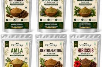 VEDNIRA Amla Reetha Shikakai Bhringraj Hibiscus Rosemary Original Powder Combo – 300g (50g x 6 Pack) | A Complete Natural Ayurvedic Powder Combo for Hair Growth, Hairfall Control & Damaged Repair