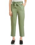 Amazon Brand – Symbol Women’s Tapered Paper Bag Trousers (High Rise Ankle Length | with Self Fabric Belt) (CT-19 Cont_Olive_26)