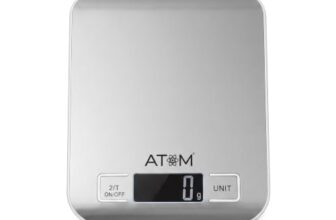 ATOM A134 Digital Kitchen Scale for Home (5 Kg) | Weight Scale for Food & Kitchen Weighing Machine | 1 g Accuracy with Tare, Multiple Weighing Modes & Overload Indicator, LCD Display, Battery Operated
