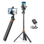 EUCOS 62″ Phone Tripod, Tripod for iPhone & Selfie Stick with Remote, Extendable Cell Phone Stand & Ultimate Phone Holder, Solidest Phone Stand Compatible with iPhone/Android